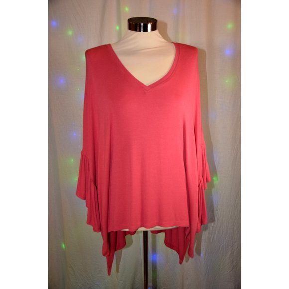 Anthro  Akemi + Kin Coral Capa V-Neck Tunic  size M/L - Picture 1 of 8